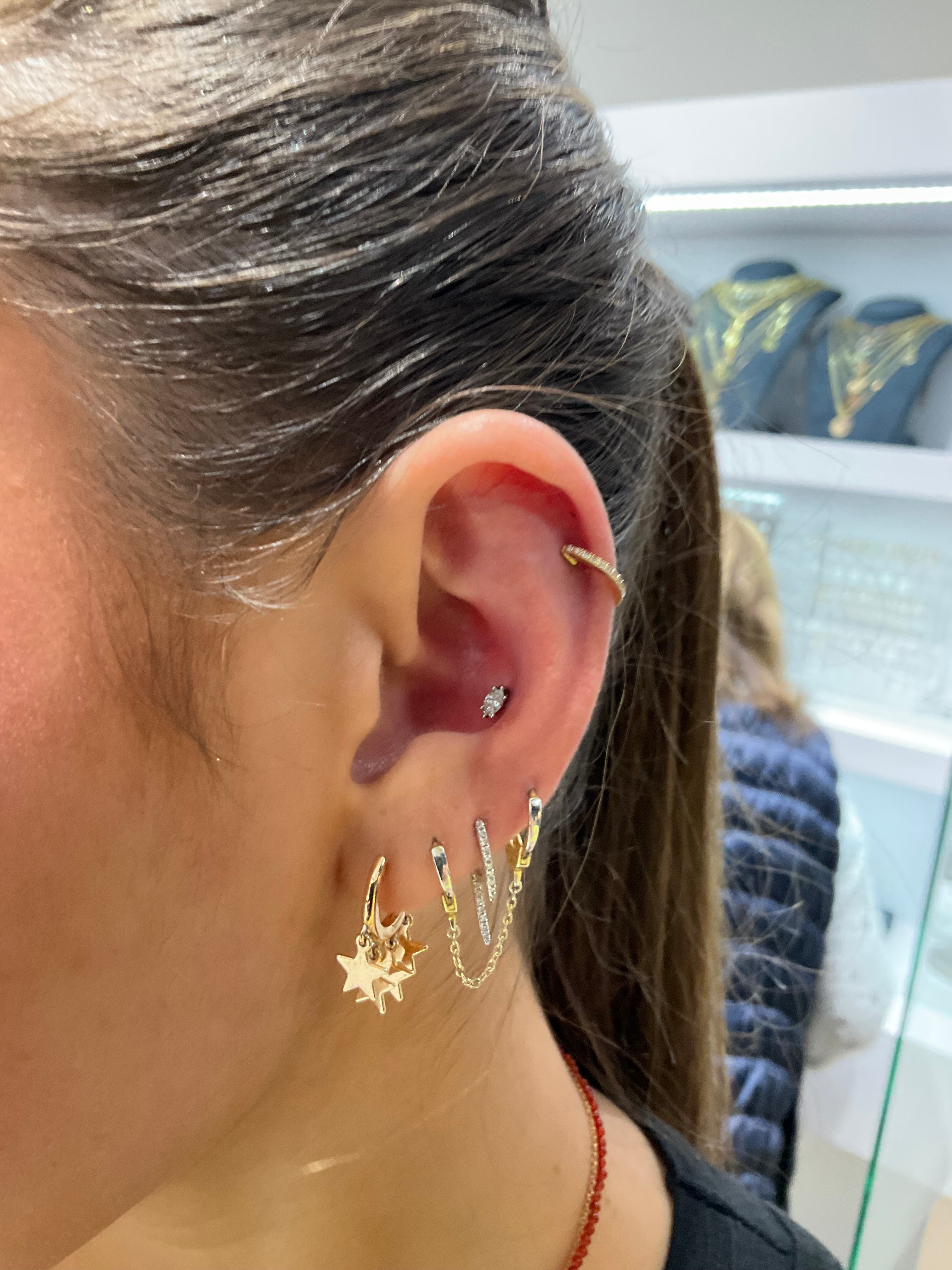 Pave Diamond Double Spike Stud – Ali Weiss Jewelry