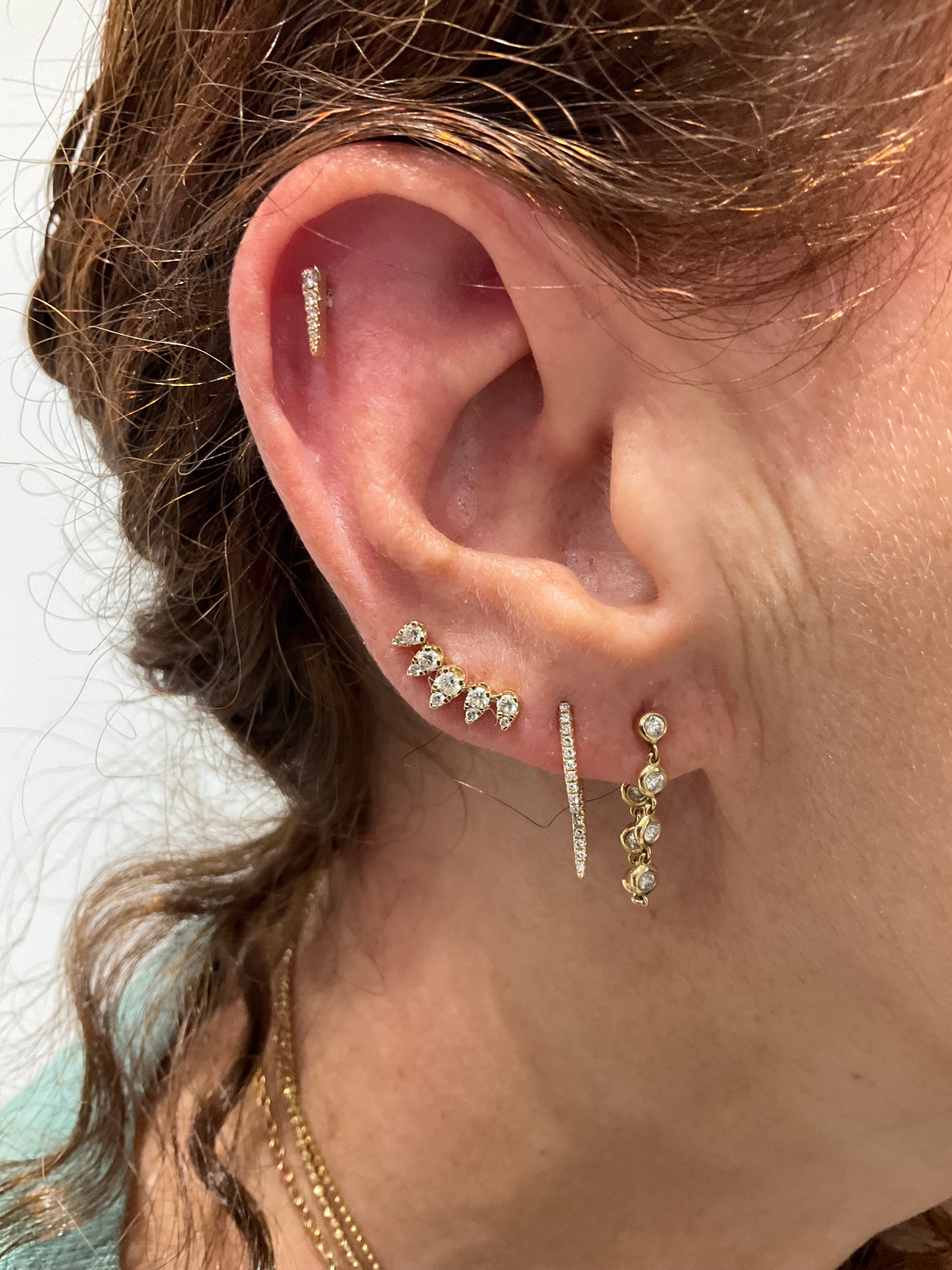 Pave Diamond Double Spike Stud – Ali Weiss Jewelry